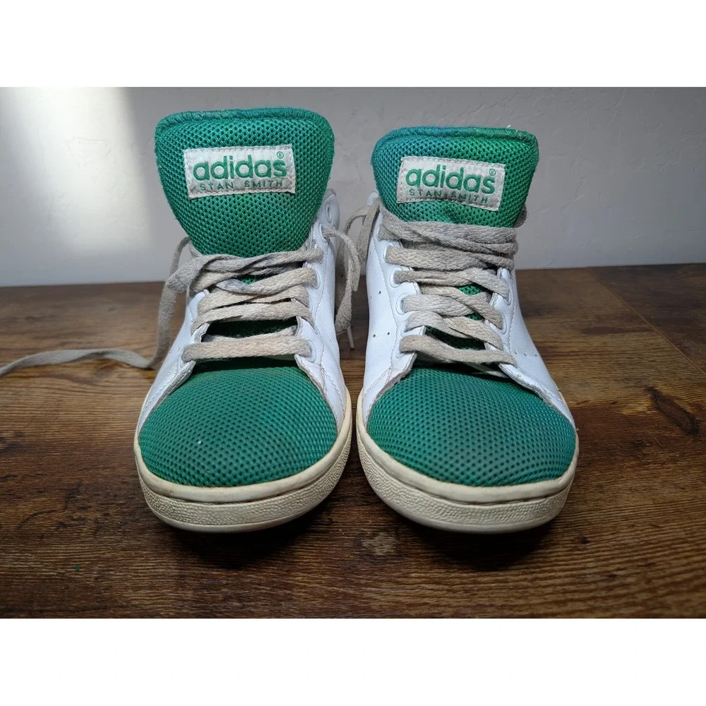 Adidas Stan Smith White Green Mesh Toe Low Top Sneakers Mens 10